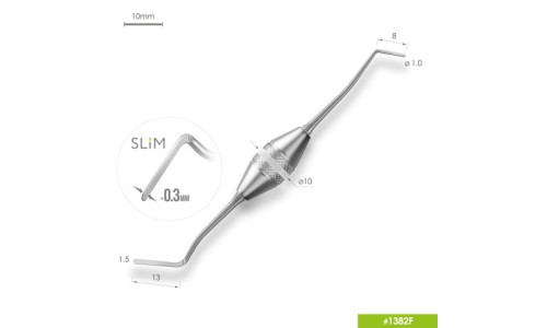 Удлиненная узкая гладилка SLIM c цилиндрическим штопфером Ø1,0мм, 1382F