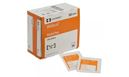 Стерильные двухслойные спиртовые салфетки Webcol Medium Prep Pads AX11763